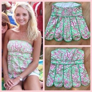 Lilly Pulitzer Scalloped Strapless Top